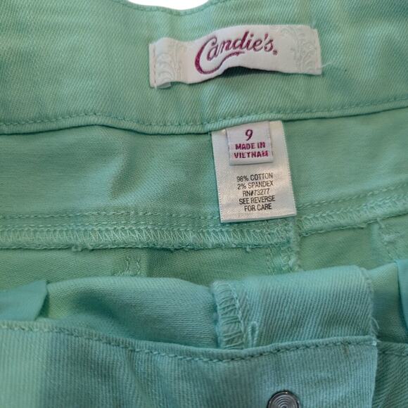 #43 - Candie's Mint Green Denim Shorts- Size 9 - Picture 3 of 4